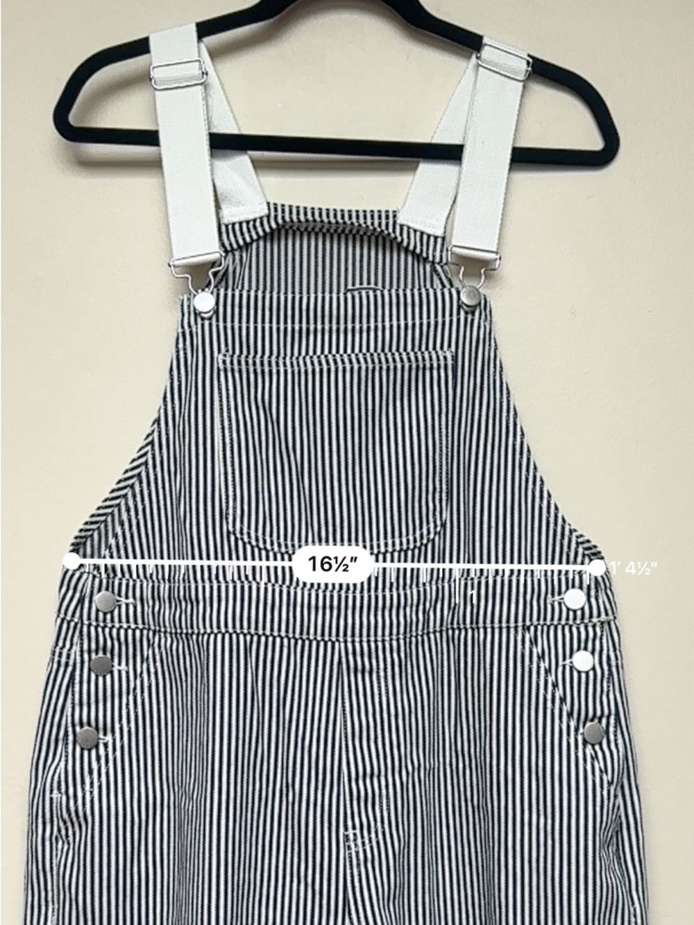 Cider Striped Wide Leg Overalls Blue White Size Large - Picture 11 of 15